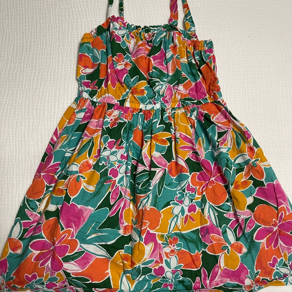 Carter's Tropical Floral Sundress - Teal, Pink & Orange